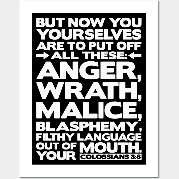 Colossians 3:8 Blasphemy Wall Art by Plushism